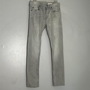 All saints cigarette jeans 30 inch waist gray button fly denim skinny jeans